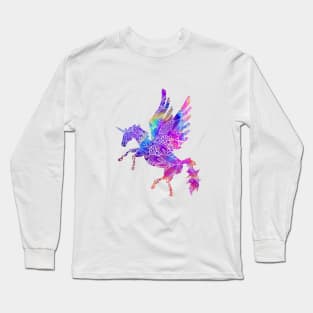 Rainbow Mandala Pattern Unicorn Long Sleeve T-Shirt